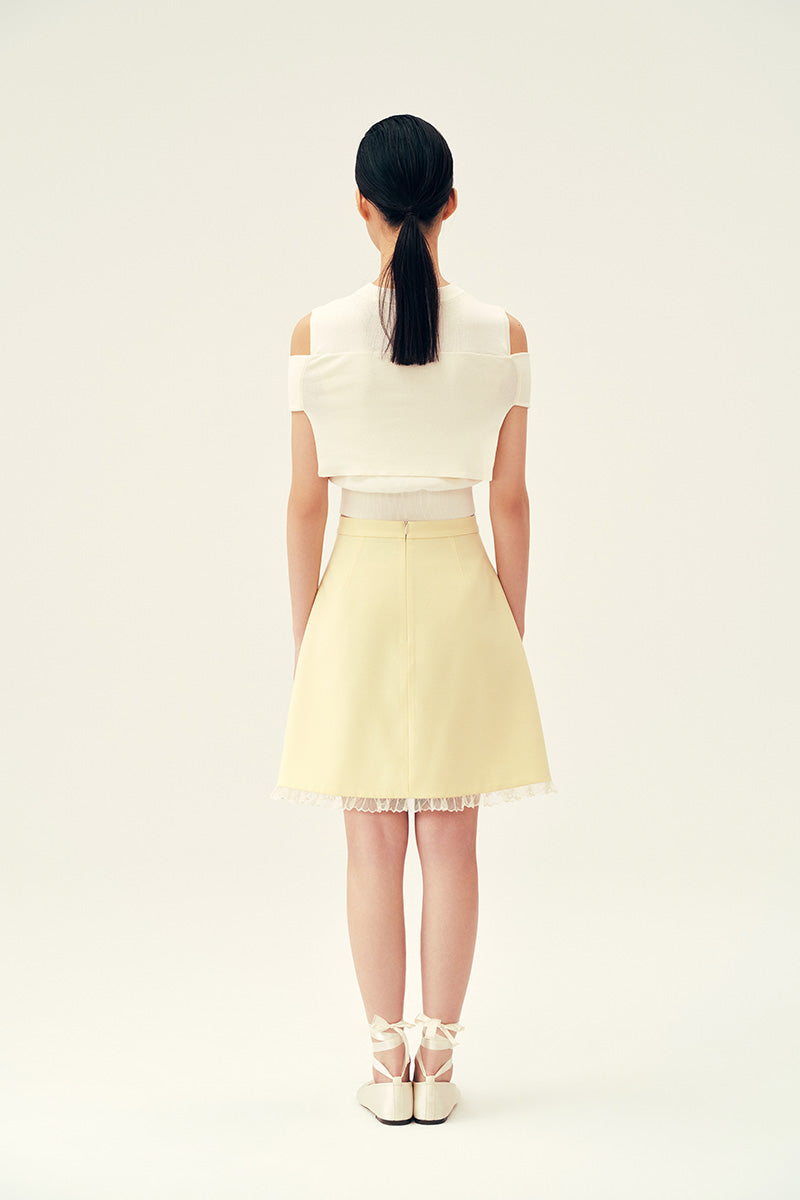 BONNIE SKIRT IN PASTEL YELLOW