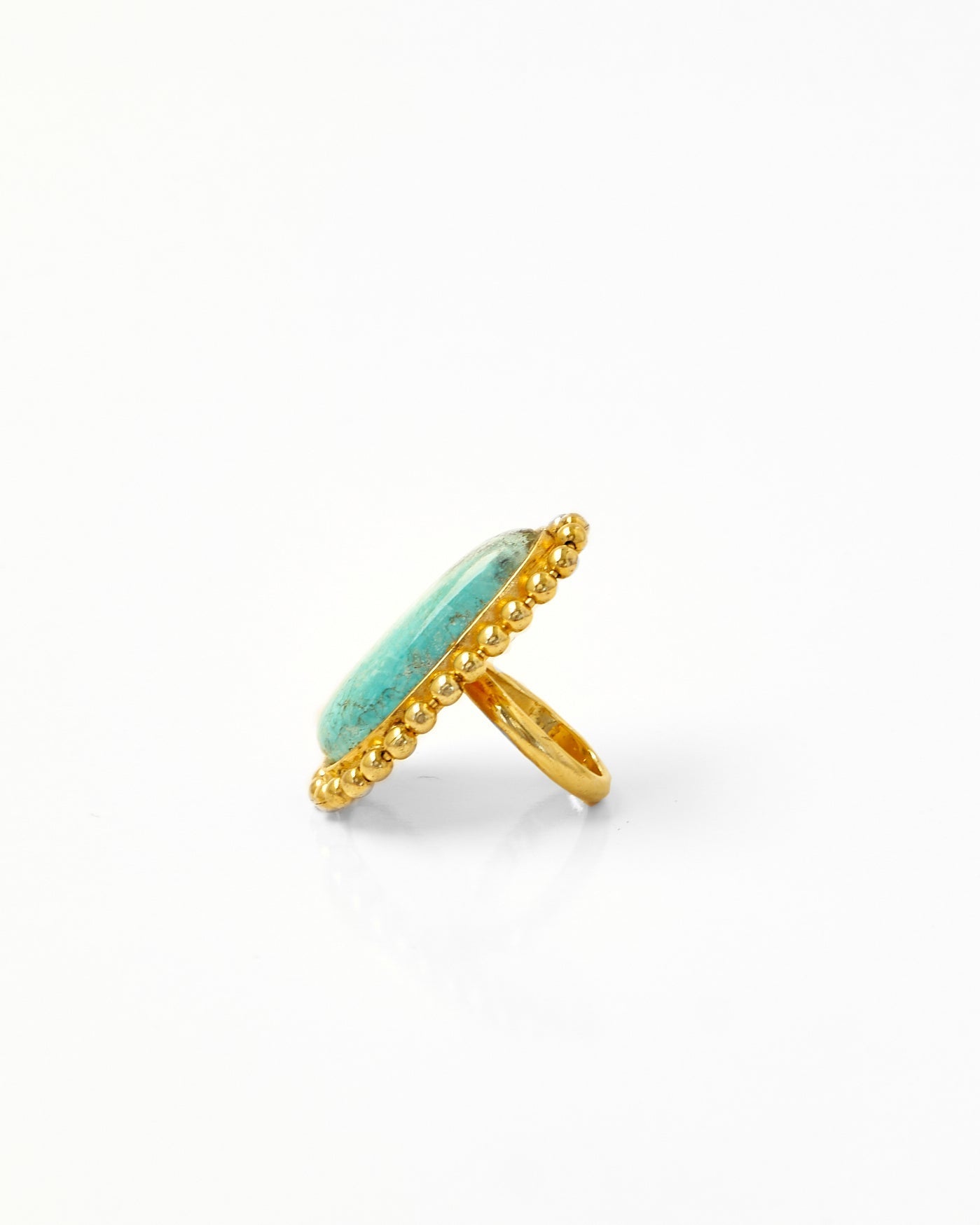 Tay Amazonite Set Beaded Nazreen Ring