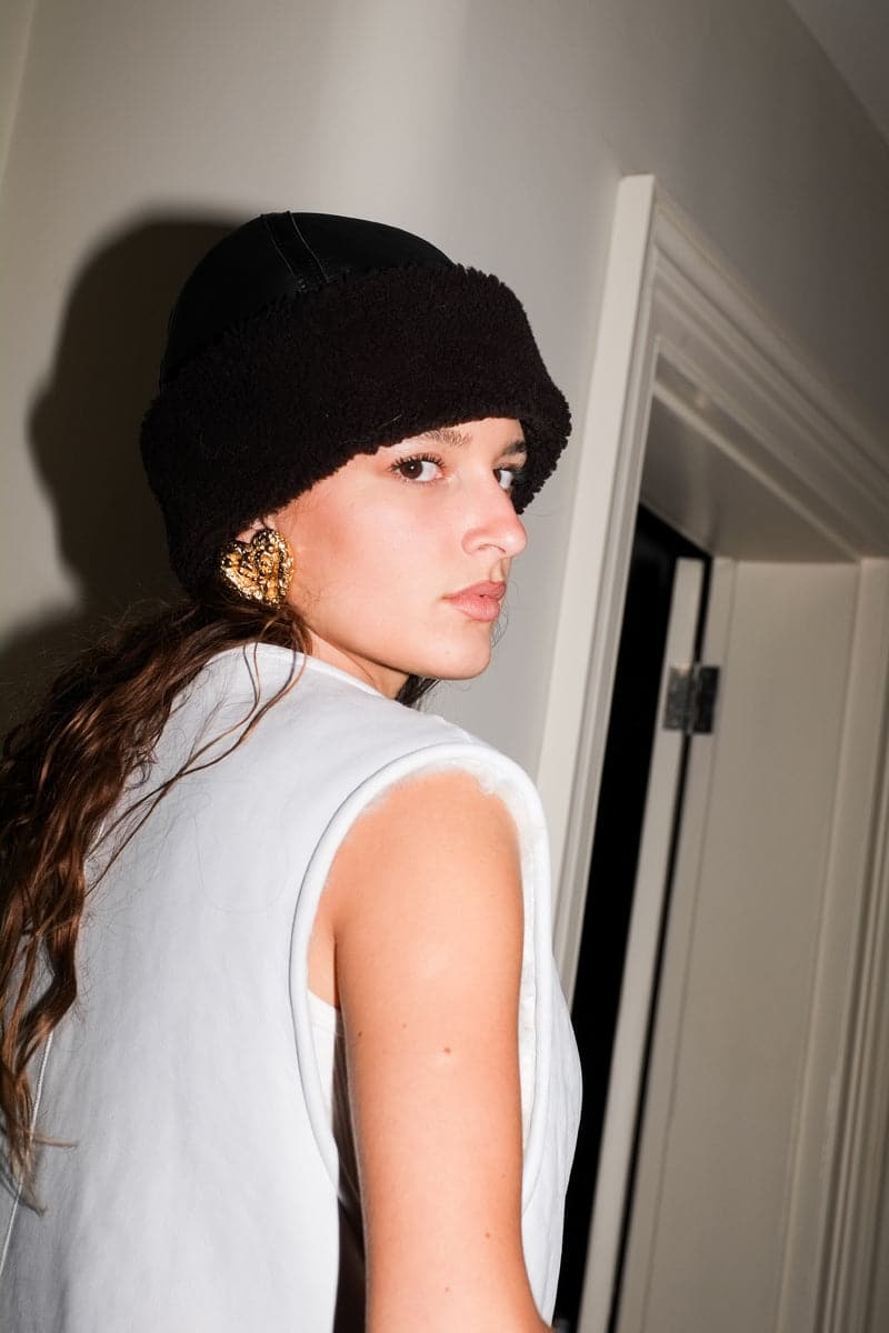 ZINA BIKER SHEARLING HAT