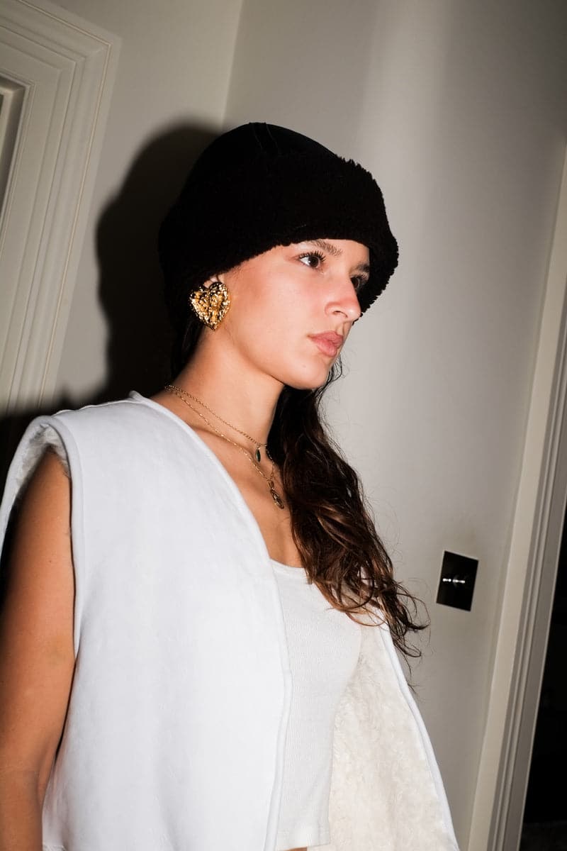 ZINA BIKER SHEARLING HAT