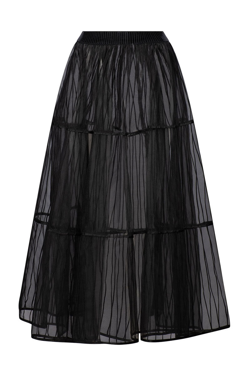 AFAF HAND-PIPED NOIR SKIRT