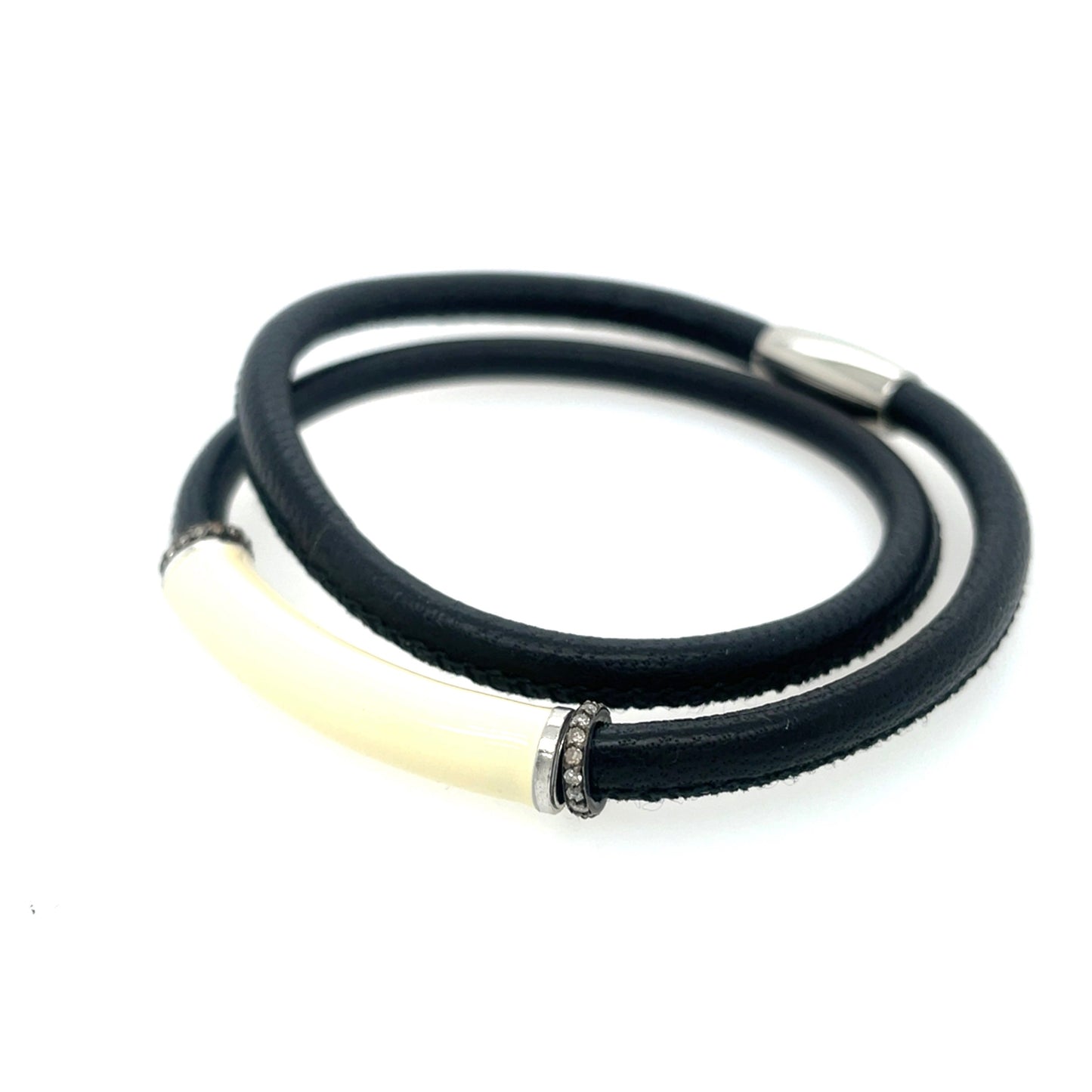 Ellen Hoffman Double wrap Black Leather