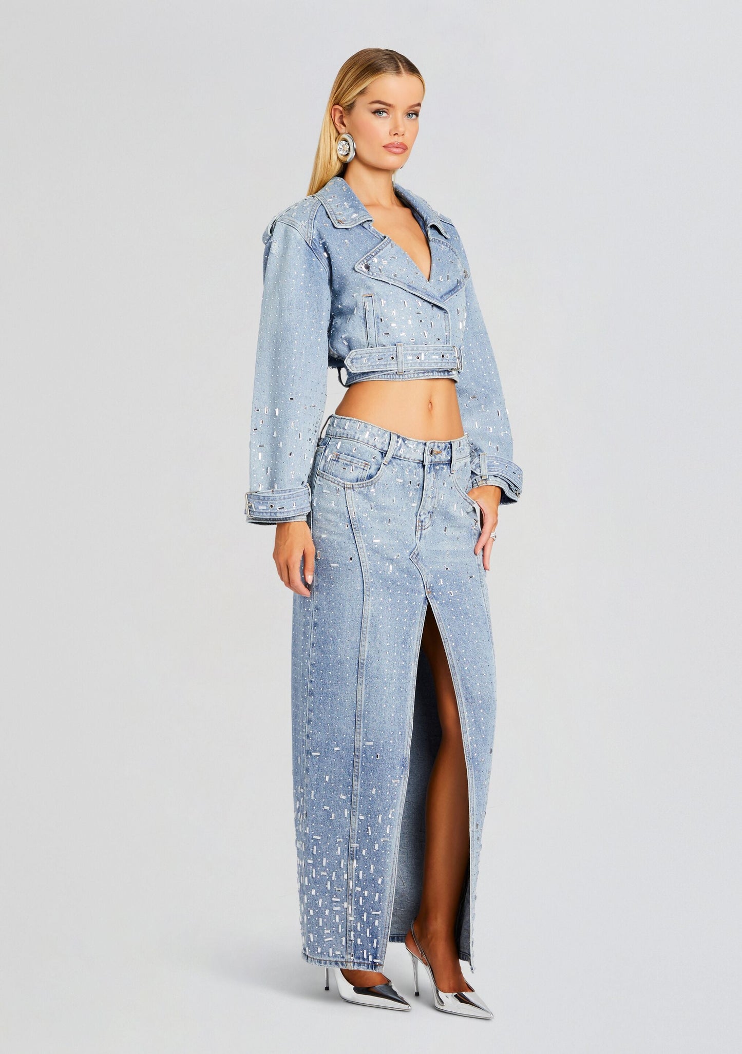 Palermo Embellished Denim Skirt