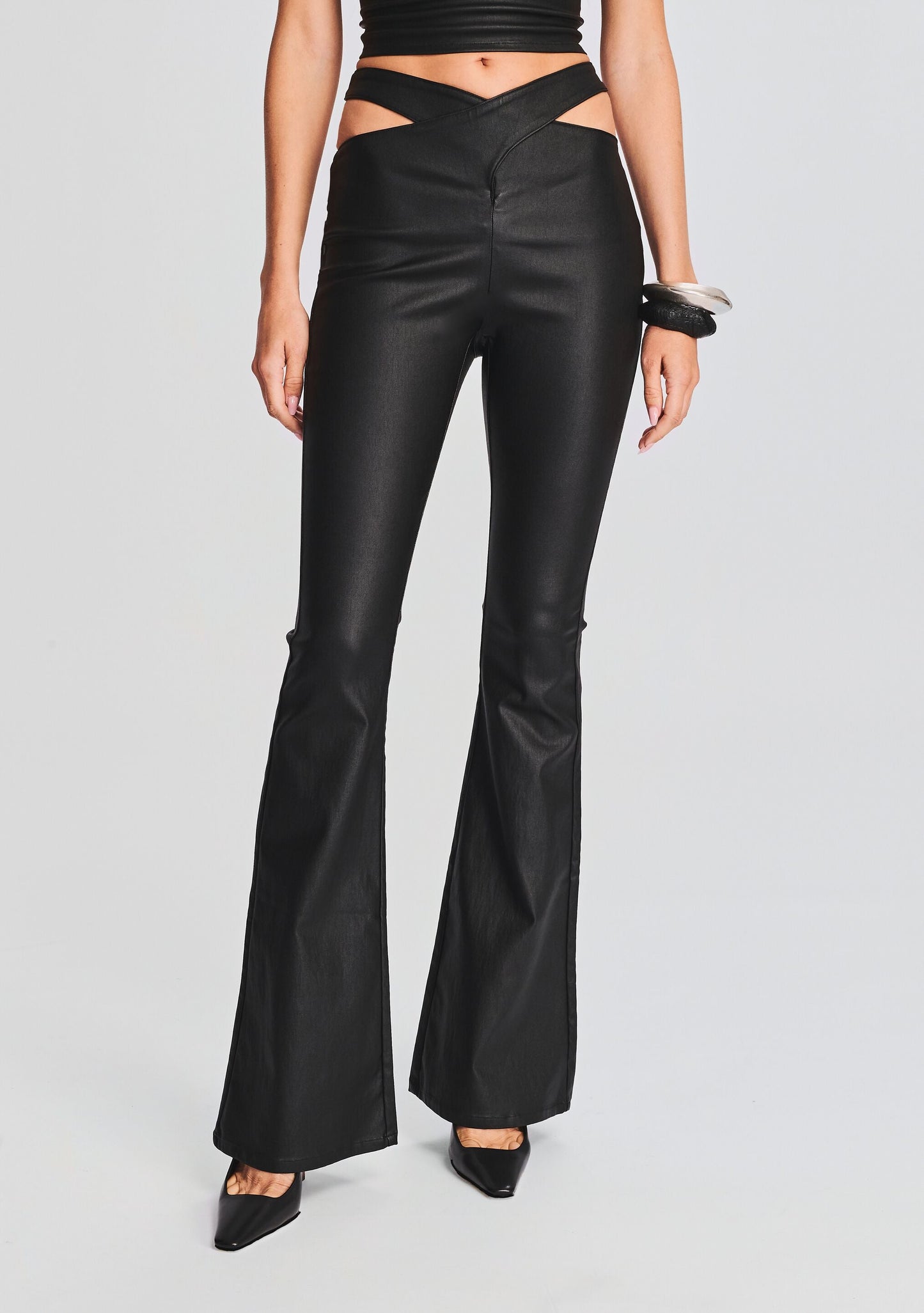 Sloane Coated Denim Flare Jean