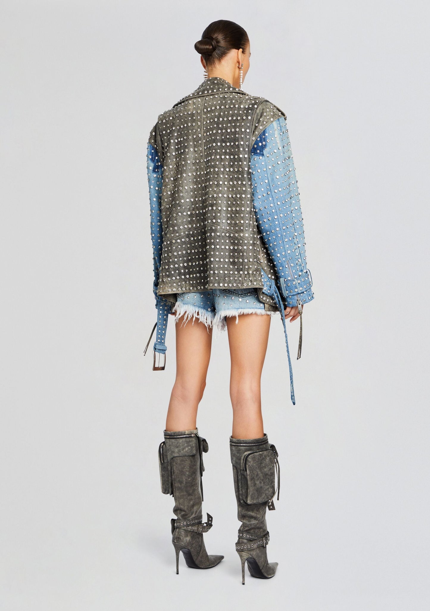 Rebel Embellished Leather Jacket