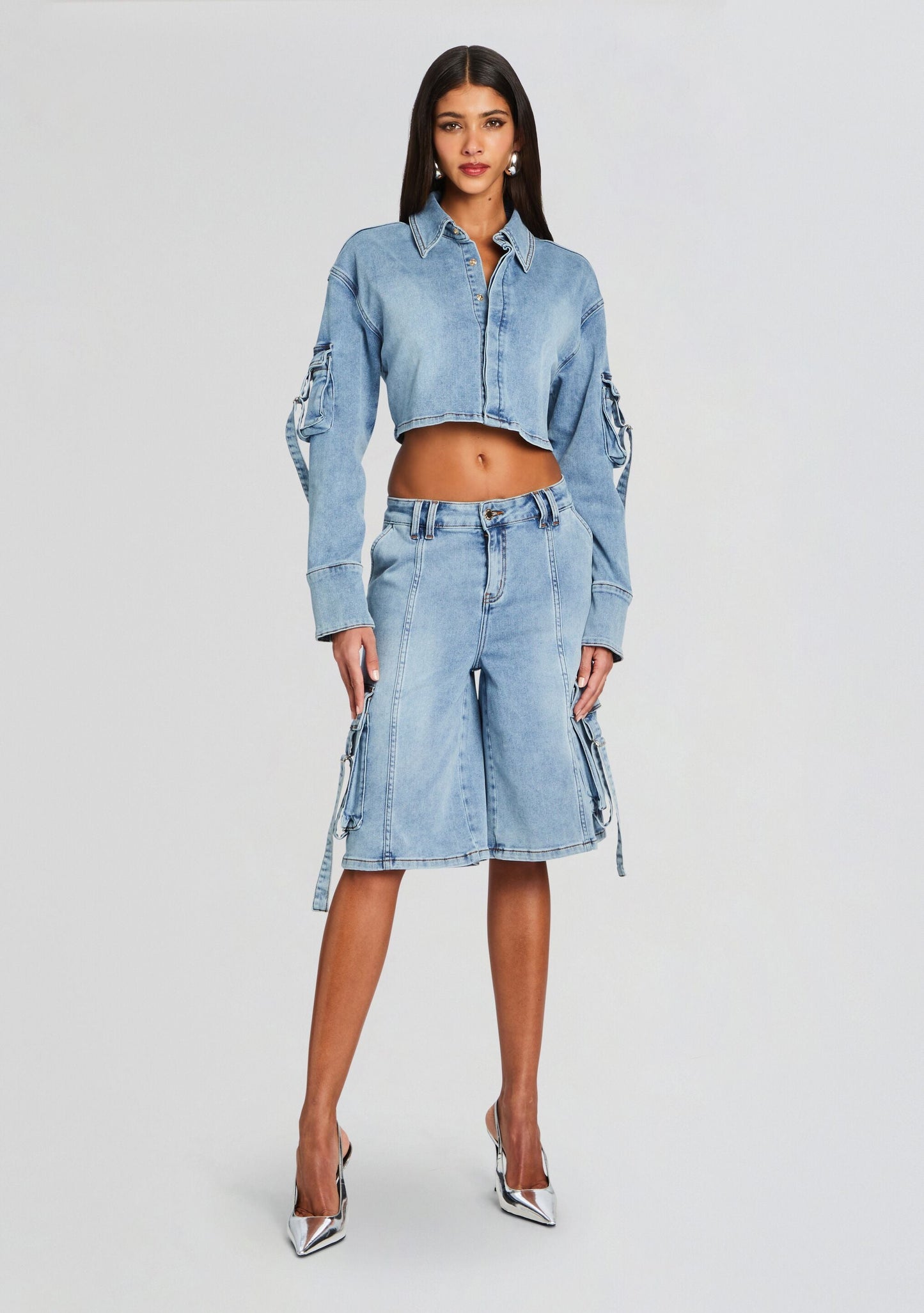 Blu Cargo Denim Top