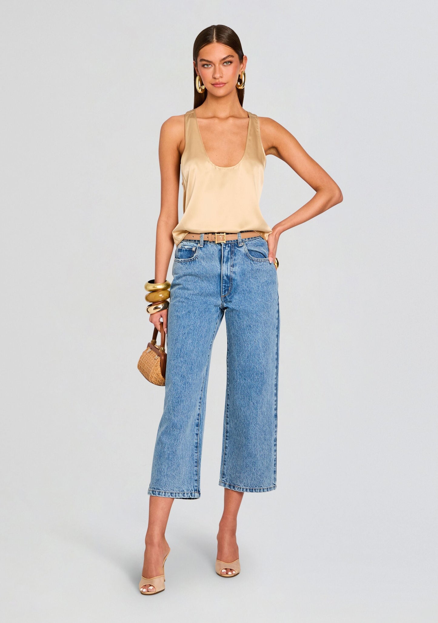 Kirt Wide Leg Cropped Jeans