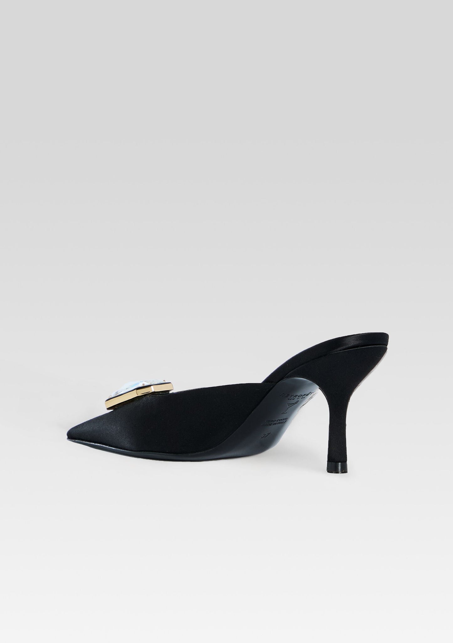 Francesca Satin Kitten Mule