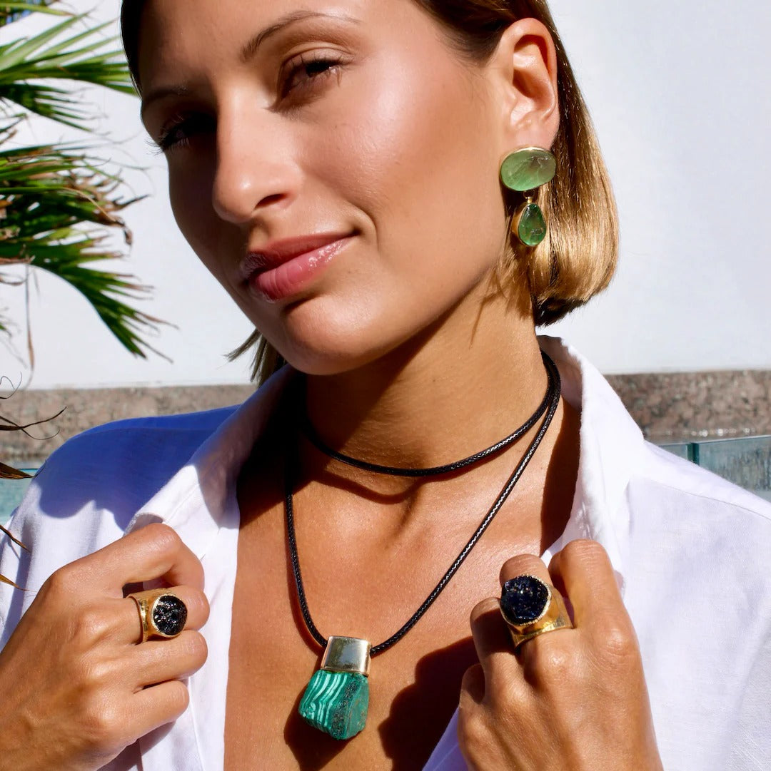 Green Fluorite Goddess earrings