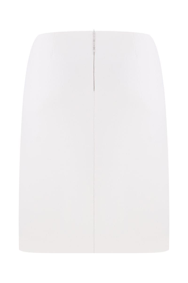 WHITE LOW-RISE TUBE MINI SKIRT