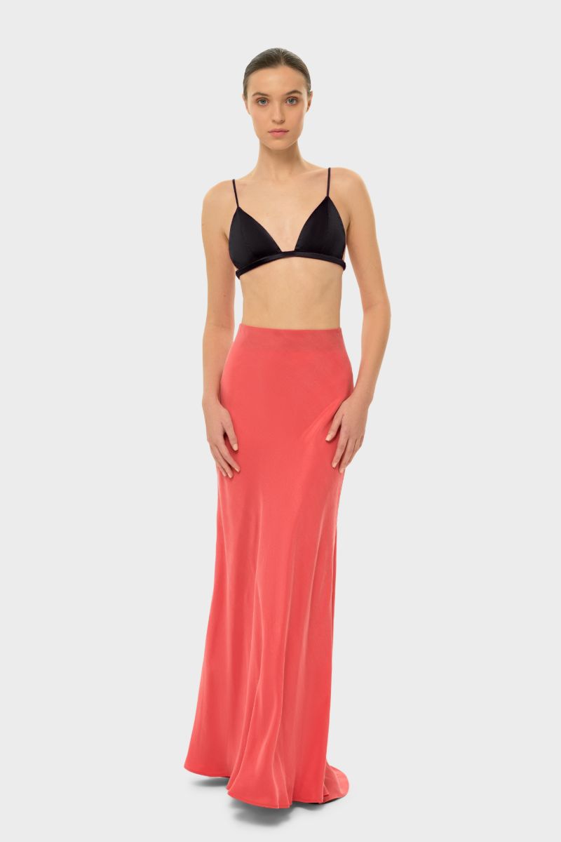 AQUAFLORA LUCY SLIP SKIRT IN CORAL