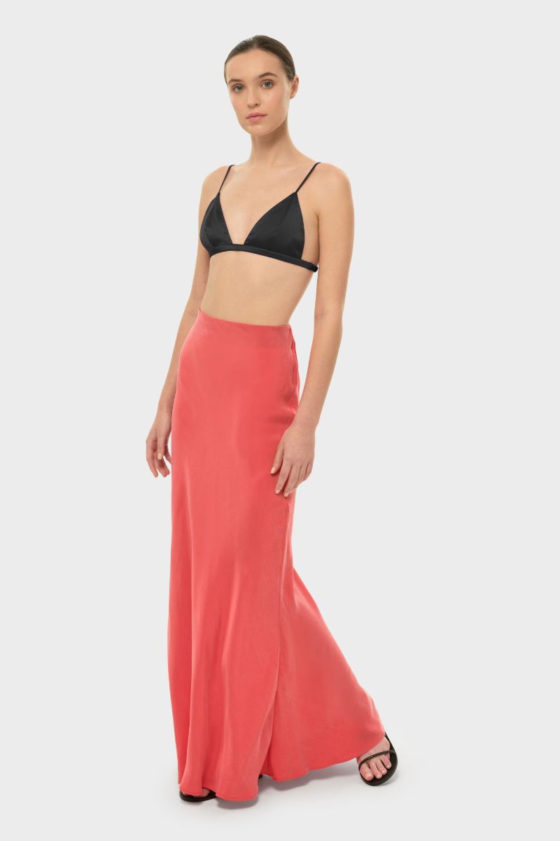 AQUAFLORA LUCY SLIP SKIRT IN CORAL