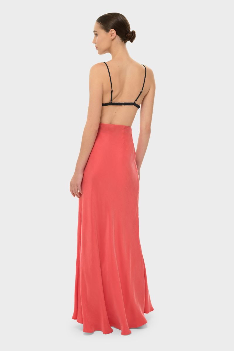 AQUAFLORA LUCY SLIP SKIRT IN CORAL