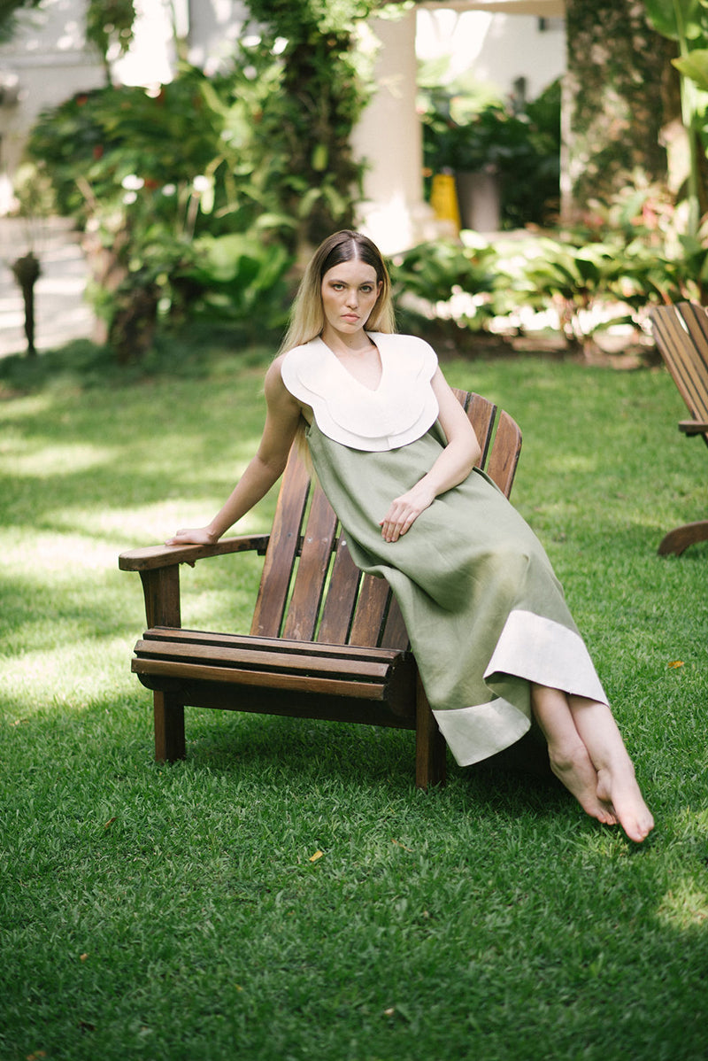 LORA DRESS IN SAGE GREEN