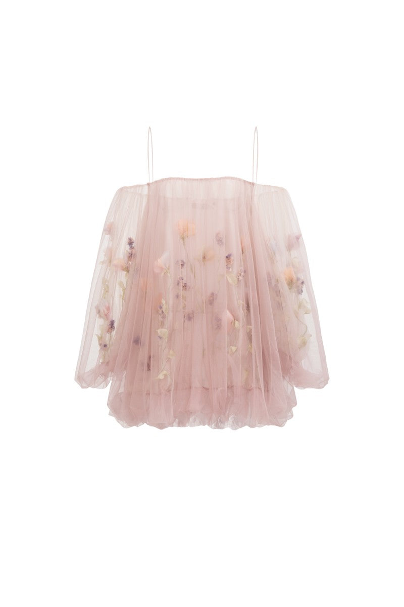 SULHUFAH TULLE FLOWER DRESS IN ROSY PINK