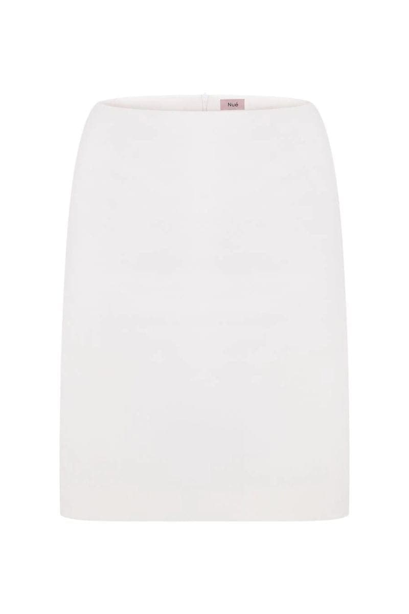 WHITE LOW-RISE TUBE MINI SKIRT