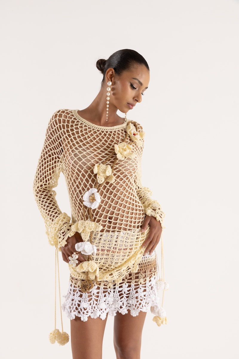 VANILLA MULTICOLOR HANDMADE CROCHET SKIRT