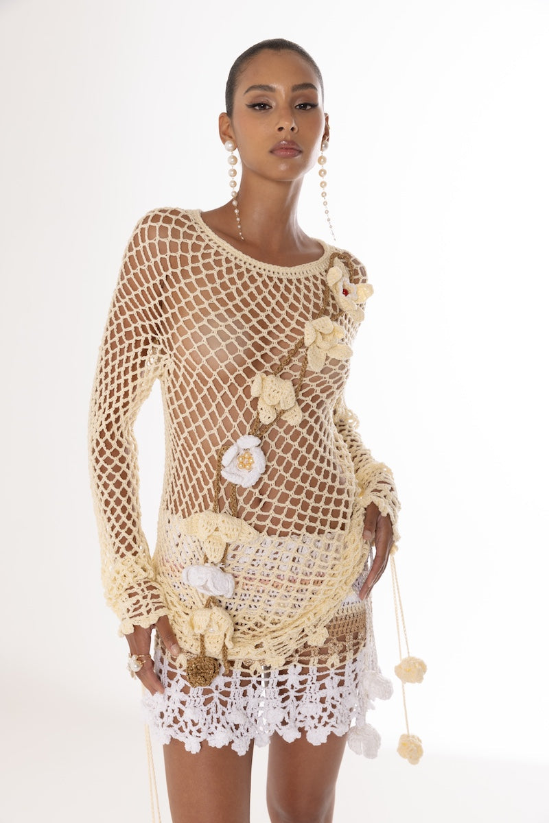 VANILLA MULTICOLOR HANDMADE CROCHET SKIRT