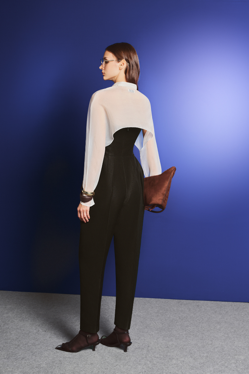 OFF-SHOULDER TAFFETA JUMPSUIT