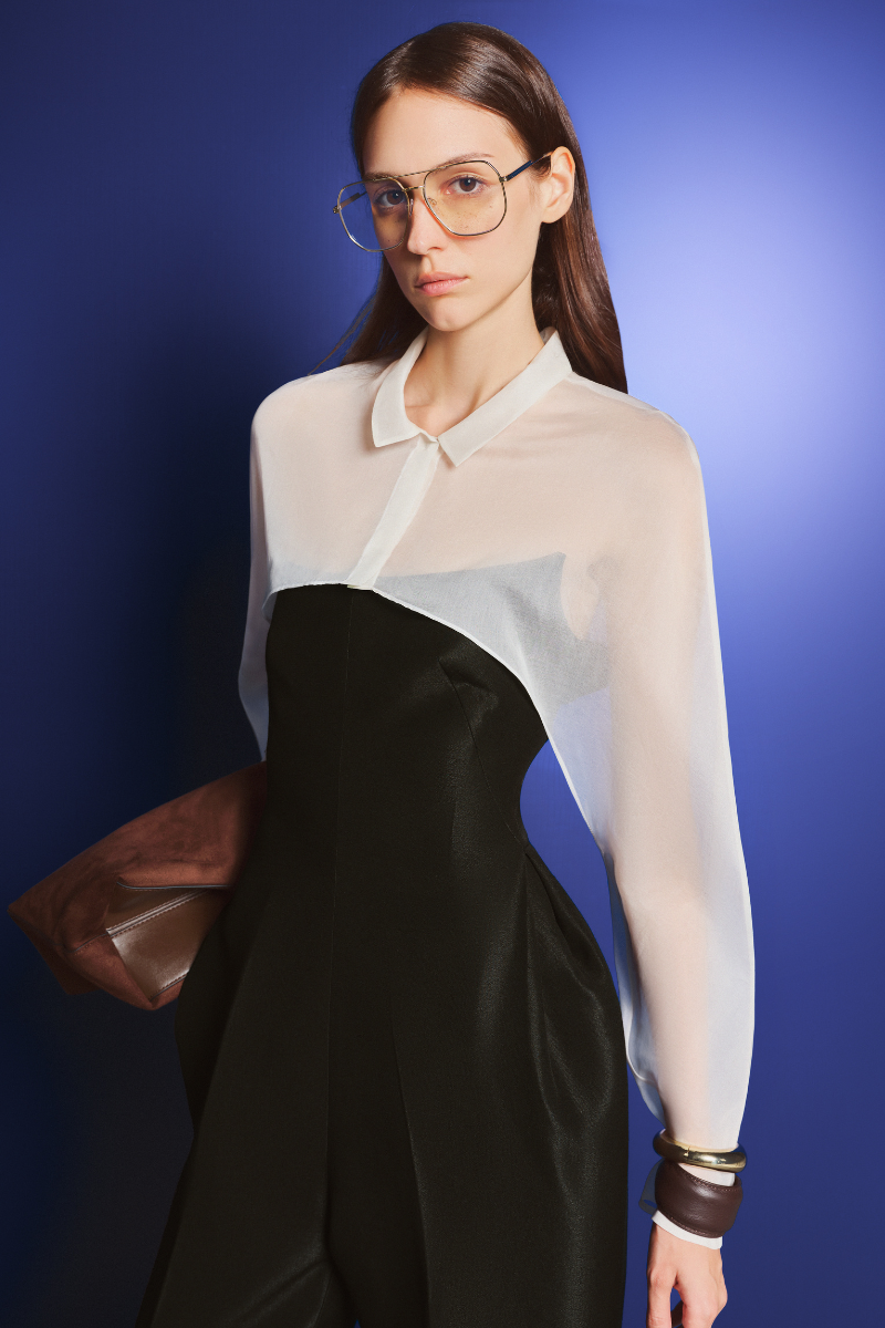 OFF-SHOULDER TAFFETA JUMPSUIT