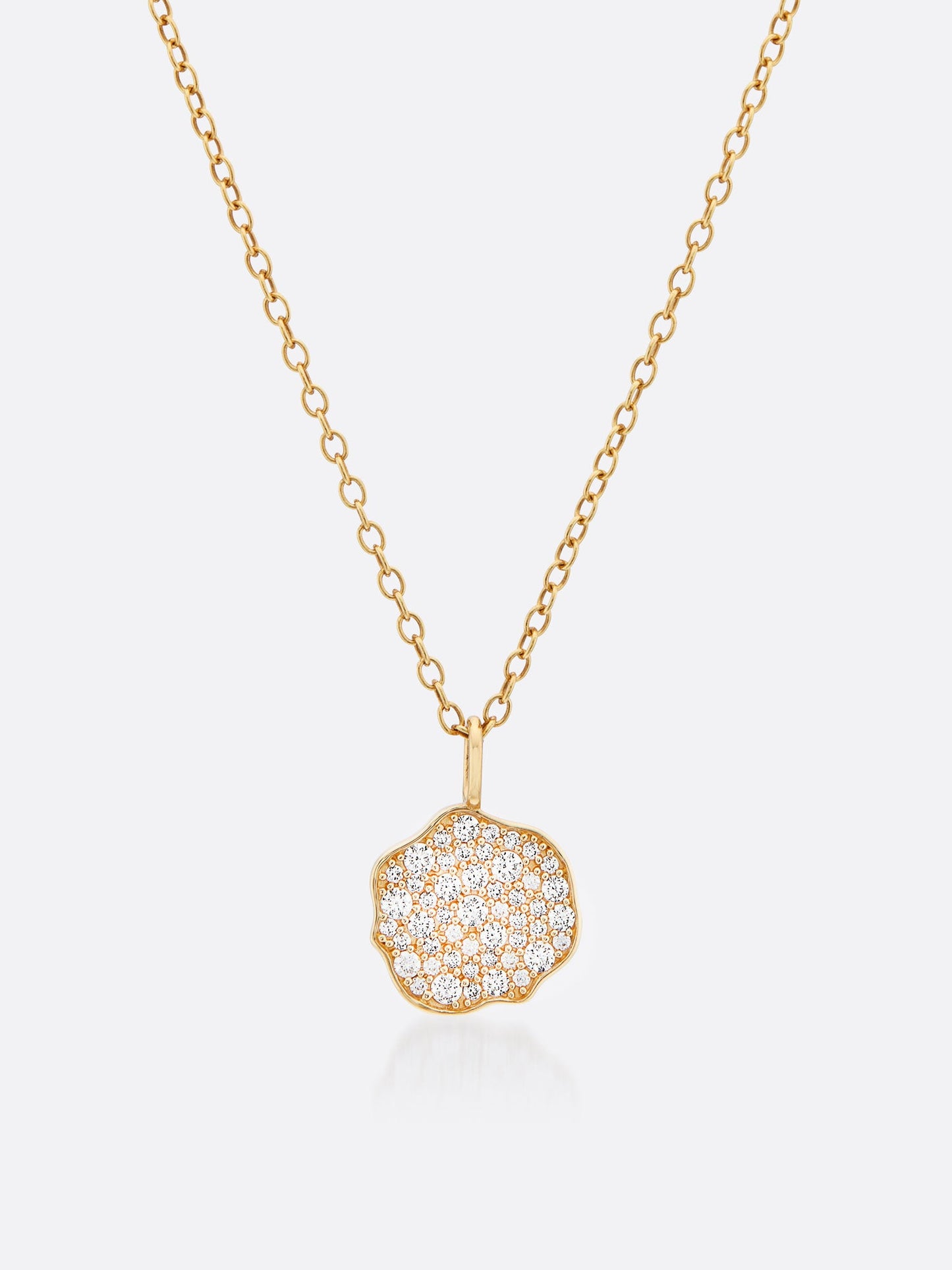 Petite Fleur Pavé Diamond Mini Pendant Necklace