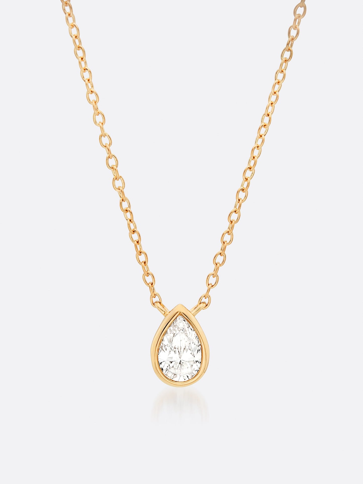 Romance Pear Diamond Droplet Necklace