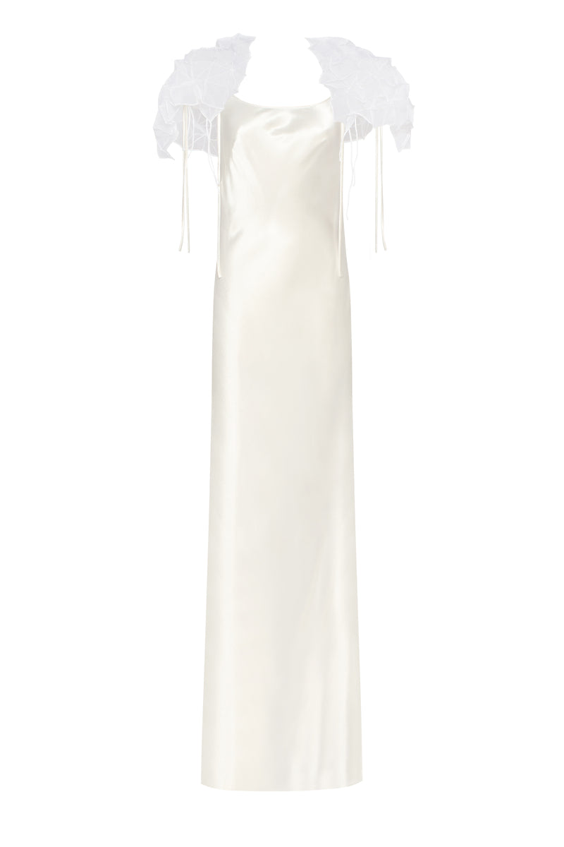 SOPHIE DRESS IN OYSTER WHITE