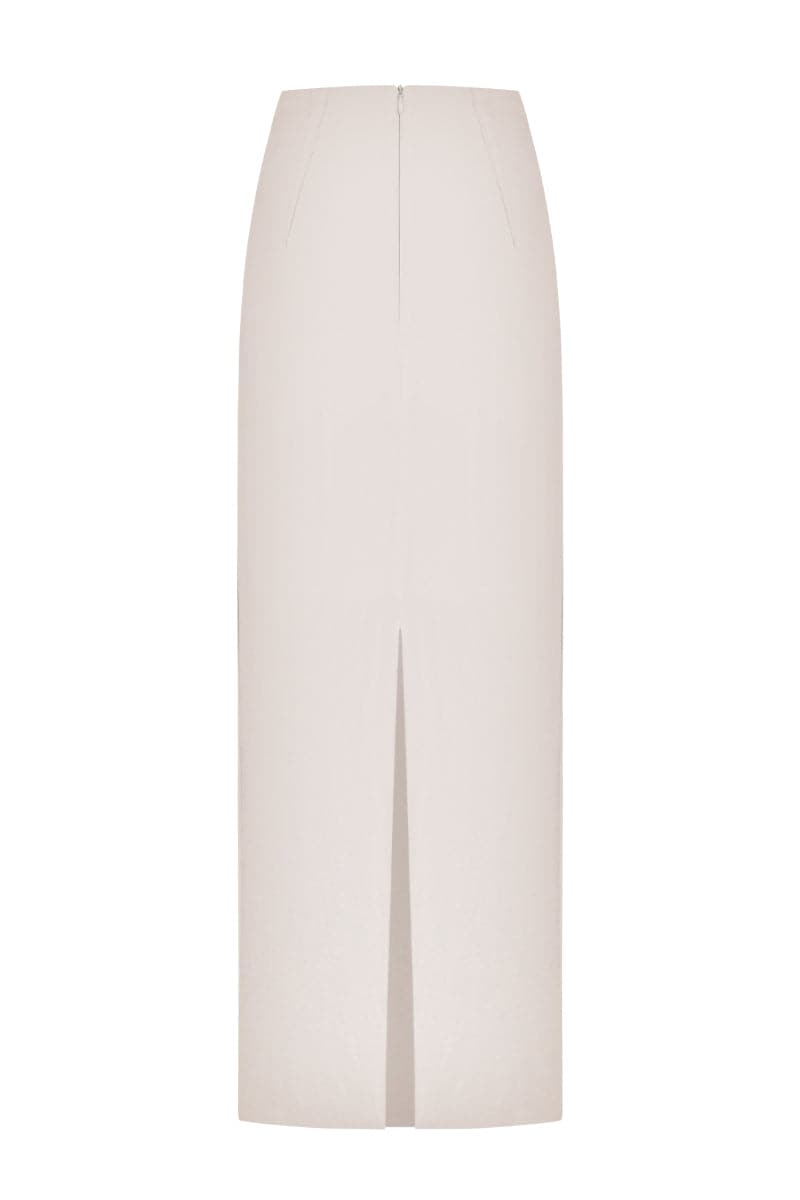 VEZHA WHITE STRAIGHT MAXI SKIRT