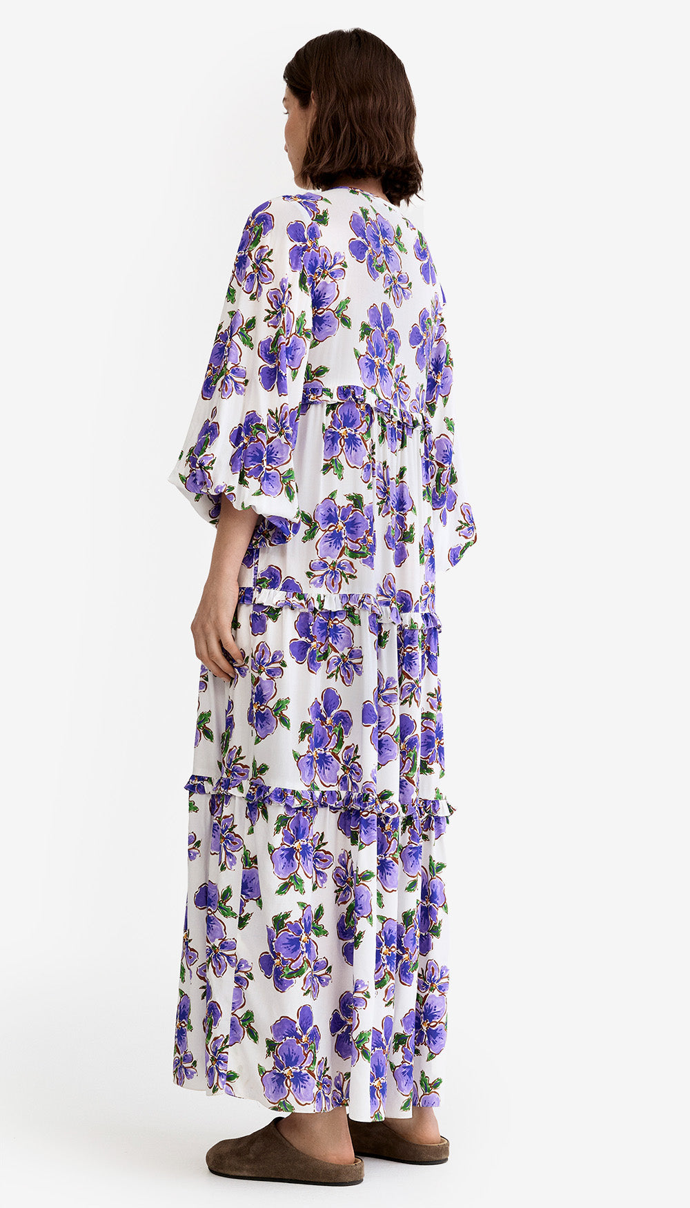 Balloon Sleeve Tiered Dress