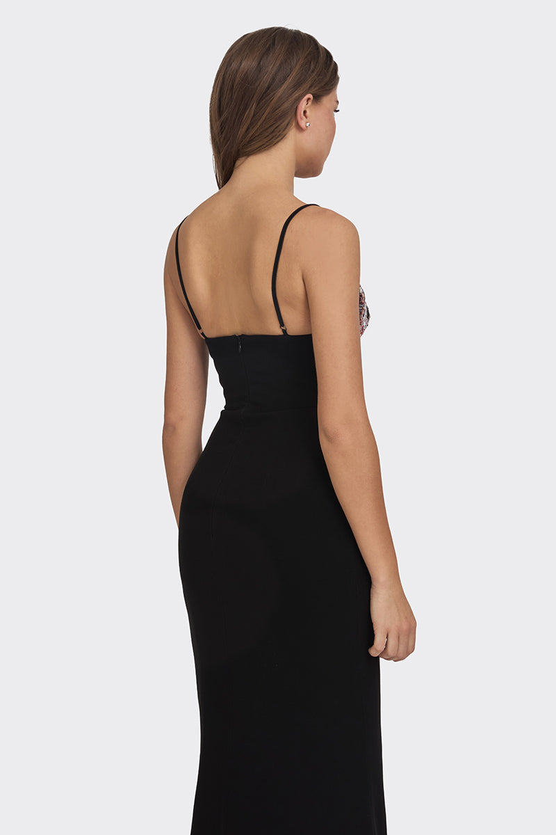 MS. SIX-FIRE HEART MAXI SLIP DRESS