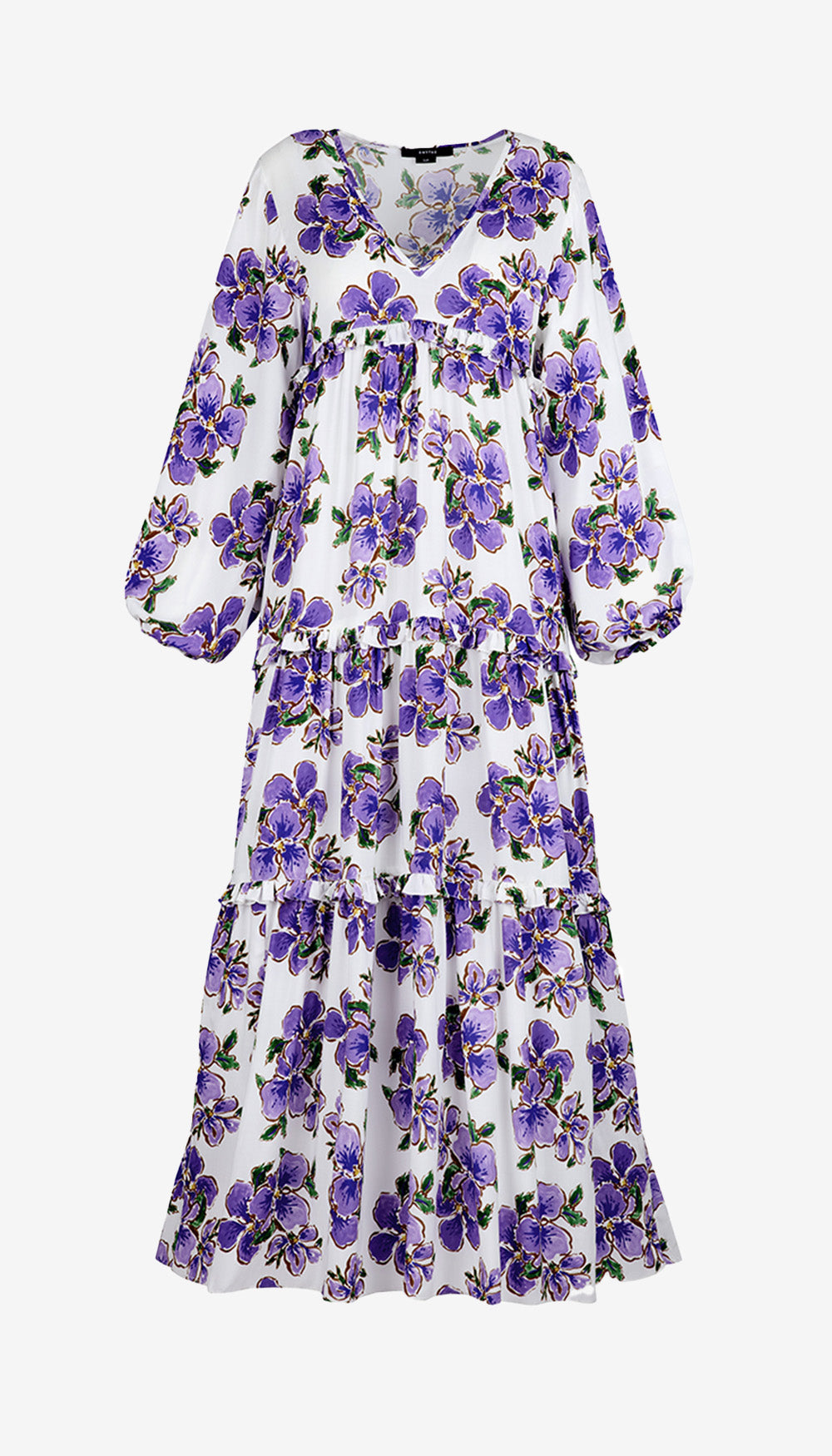 Balloon Sleeve Tiered Dress