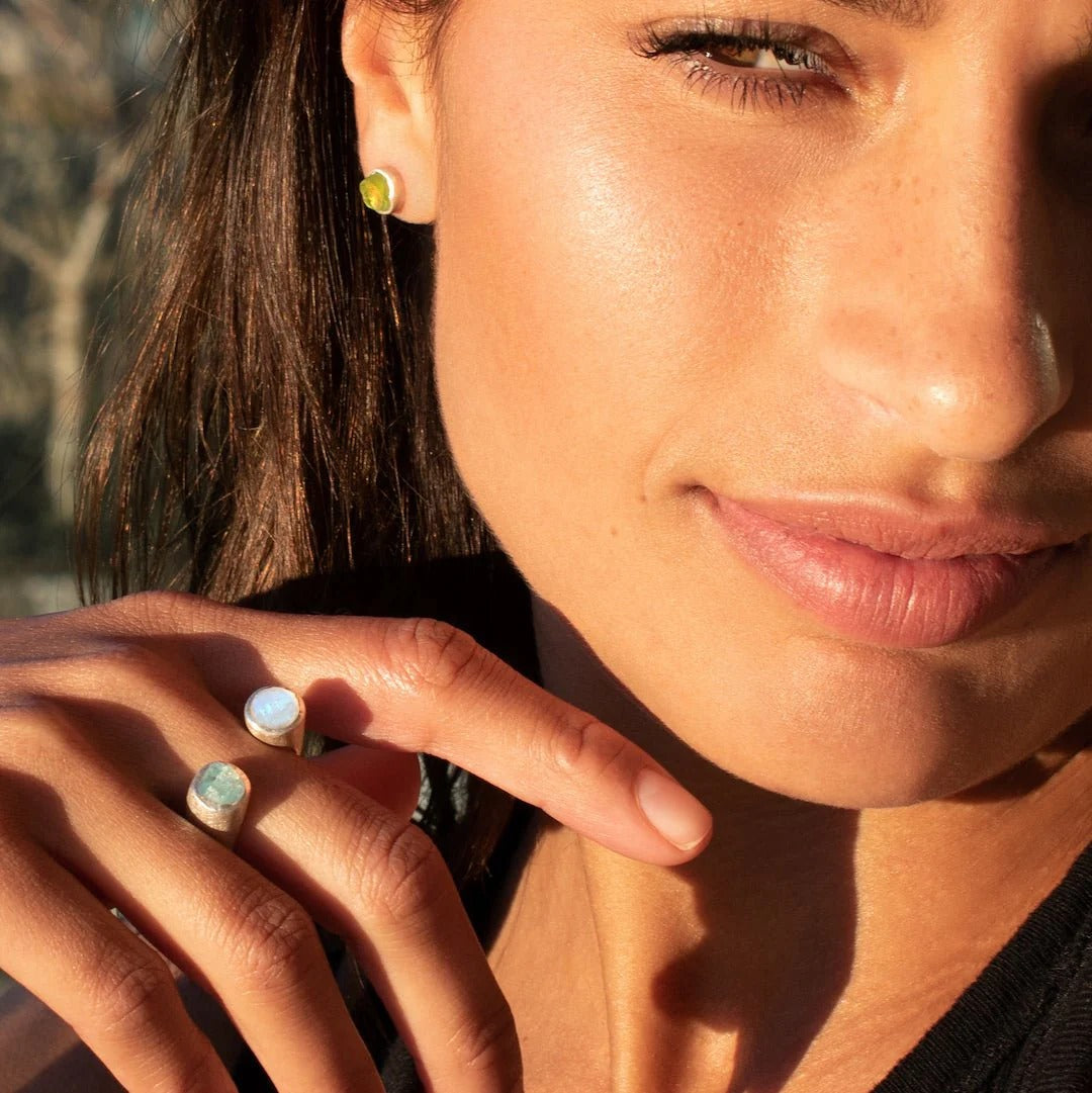 Aquamarine & Moonstone Stargazer Ring