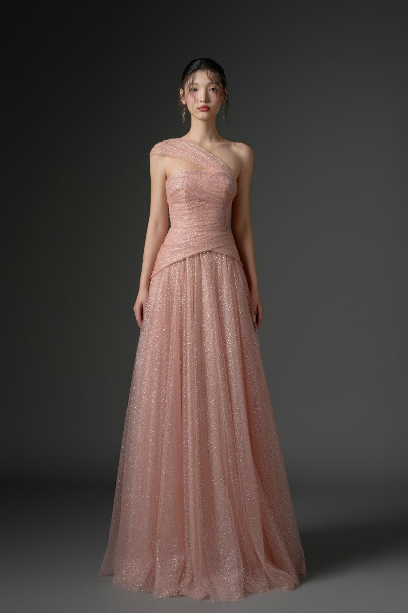 DAJAJAH GLITTER TULLE DRESS IN LIGHT PINK
