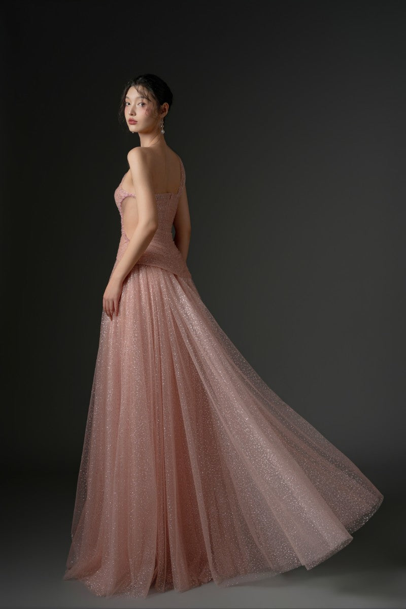 DAJAJAH GLITTER TULLE DRESS IN LIGHT PINK