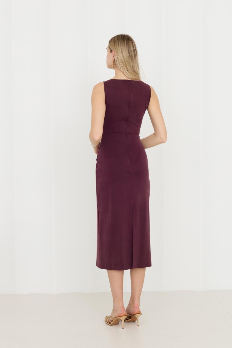 OLIVIA GRAPE PURPLE MIDI BODYCON DRESS