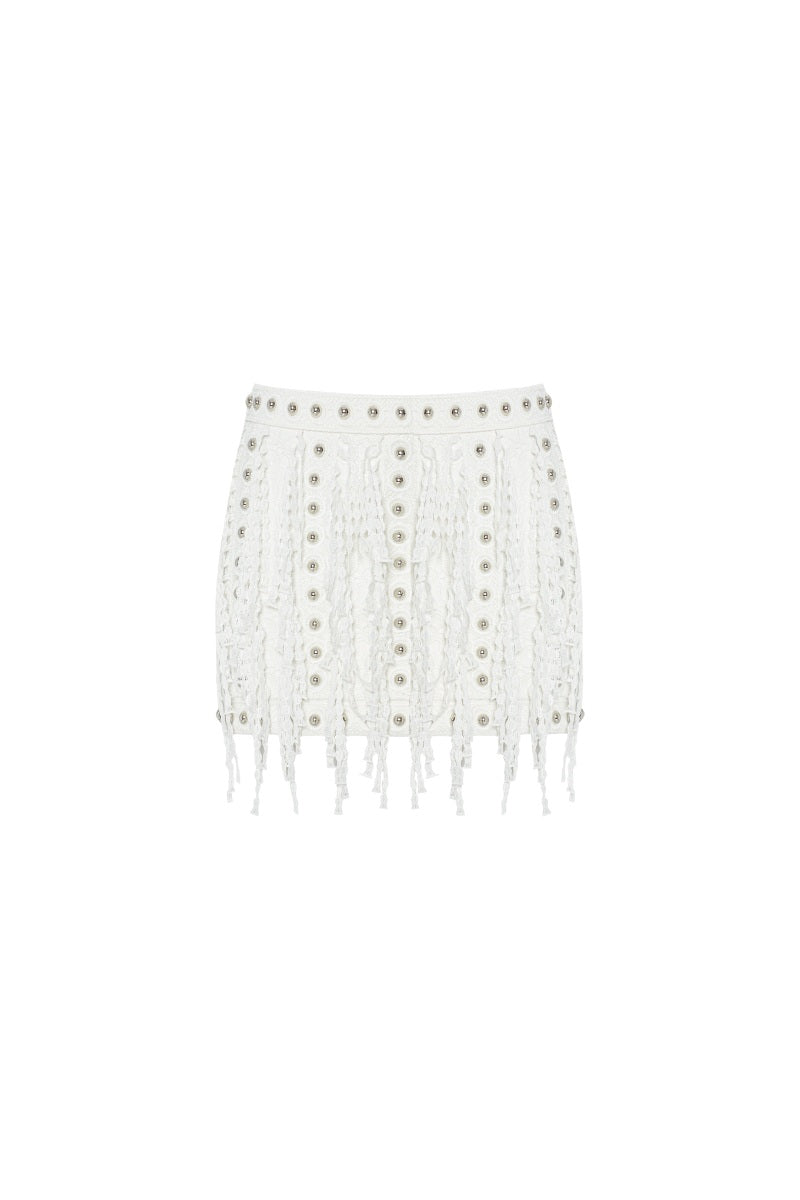 BRODERIE SKIRT IN OFF-WHITE