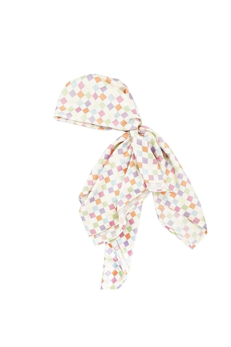 CHECKED CHARLOTTE SILK SQUARE SCARF AND ISLA SILK FRONT TIE PAREO SET