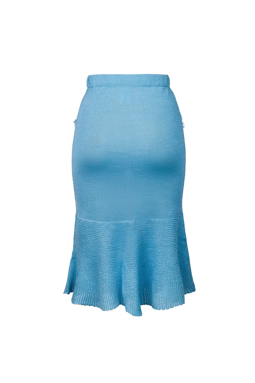 KNIT BABY BLUE SKIRT WITH HANDMADE DETAILS