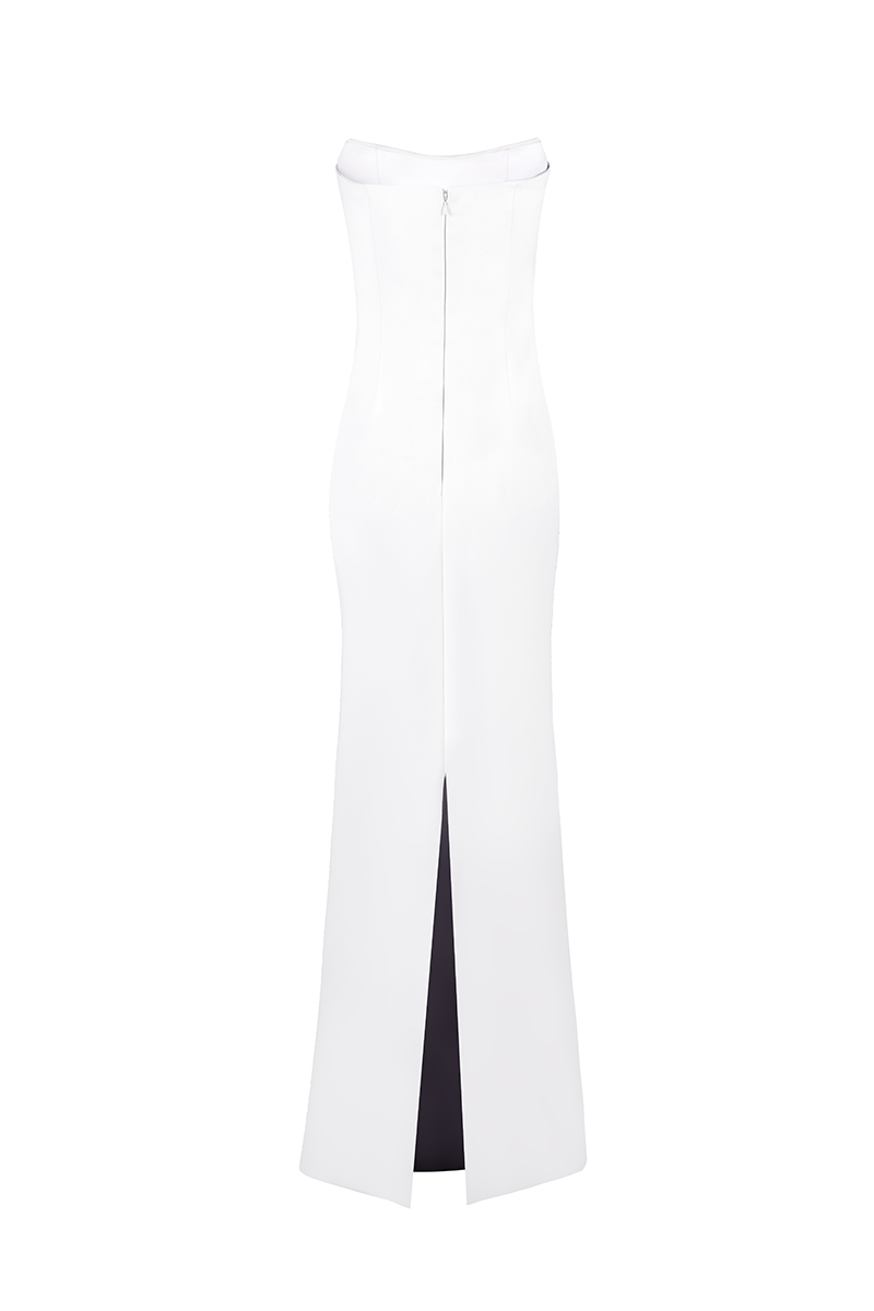 STRAPLESS DRESS IN WHITE
