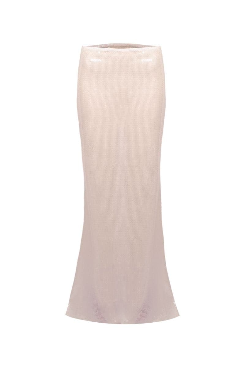 IVORY SEQUINS LONG SKIRT