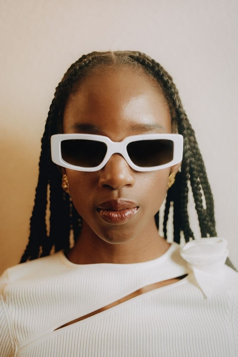WHITE CONCEPT 2 SQUARE CATEYE SUNGLASSES