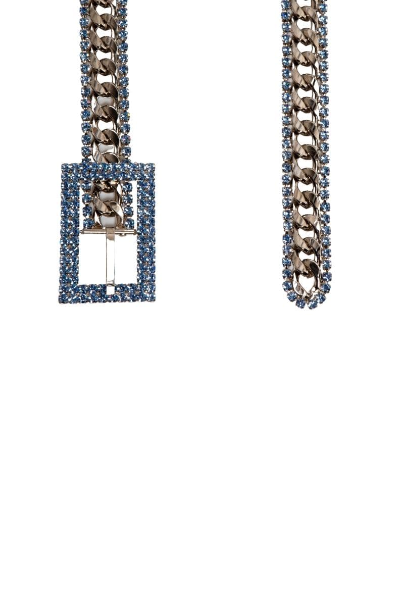 CRYSTAL EMBELLISHED CHAIN BELT WITH BIG BUCKLE
