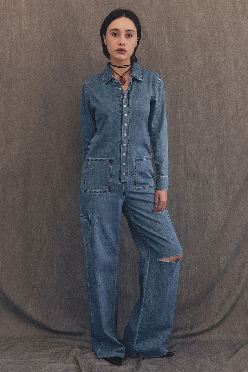 DEANNA UNION SQ DENIM JUMPSUIT