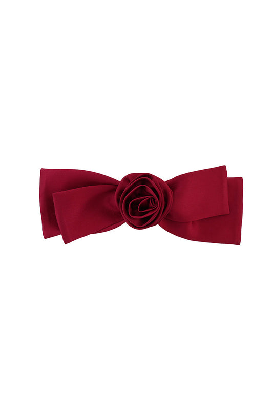 TUSCAN ROSE BOW SILK HAIR CLIPS