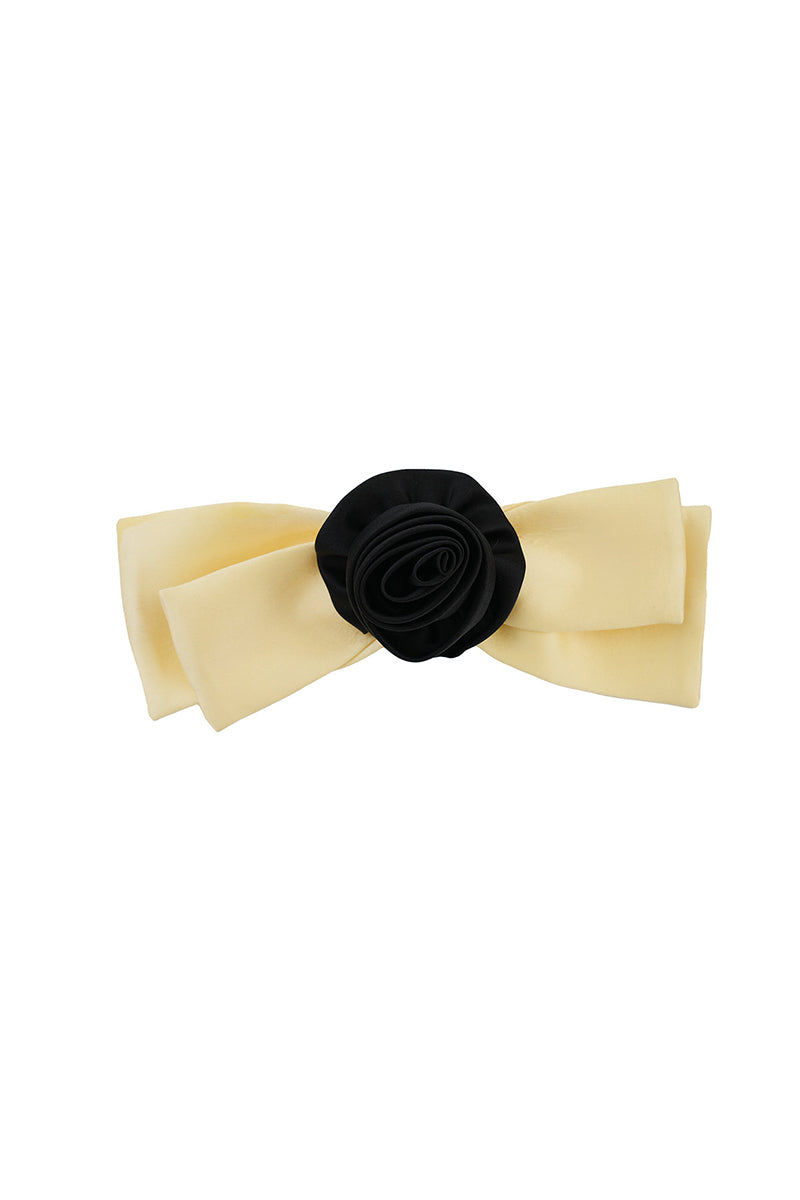 TUSCAN ROSE BOW SILK HAIR CLIPS