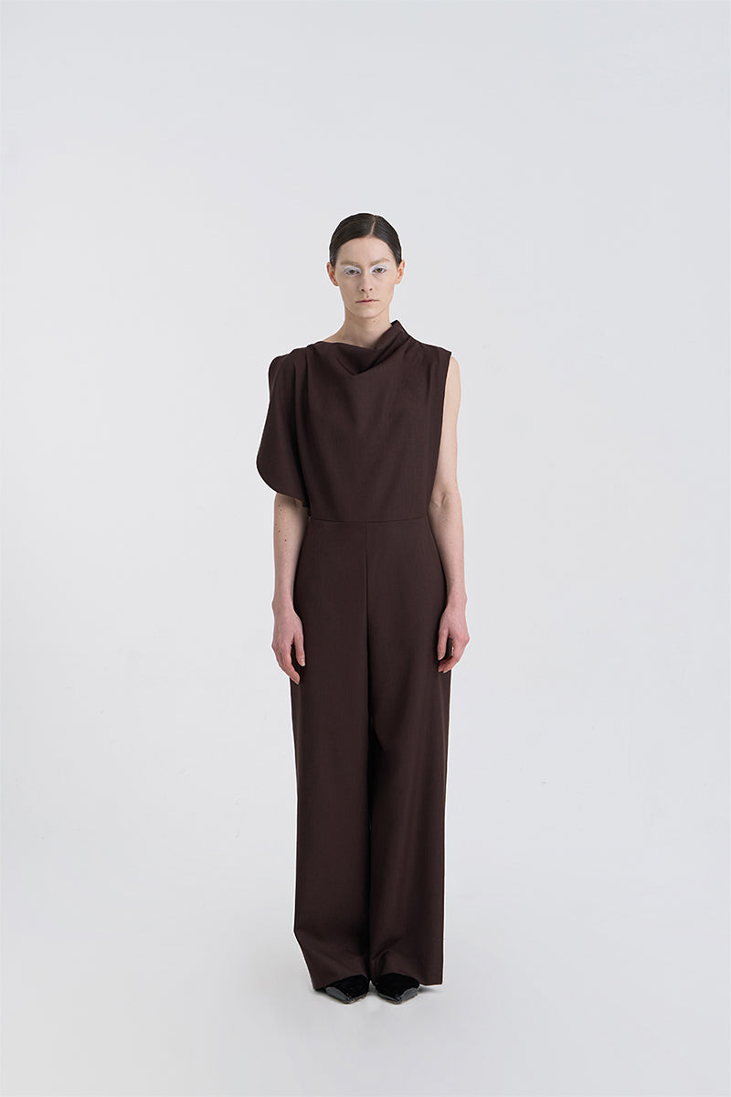 FILANTE WOOL JUMPSUIT IN BROWN
