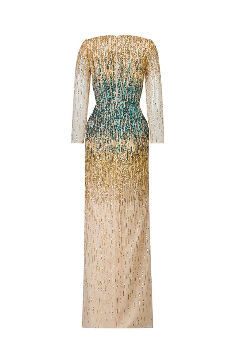 OMBRE CRYSTAL 3D FLOWER DRESS