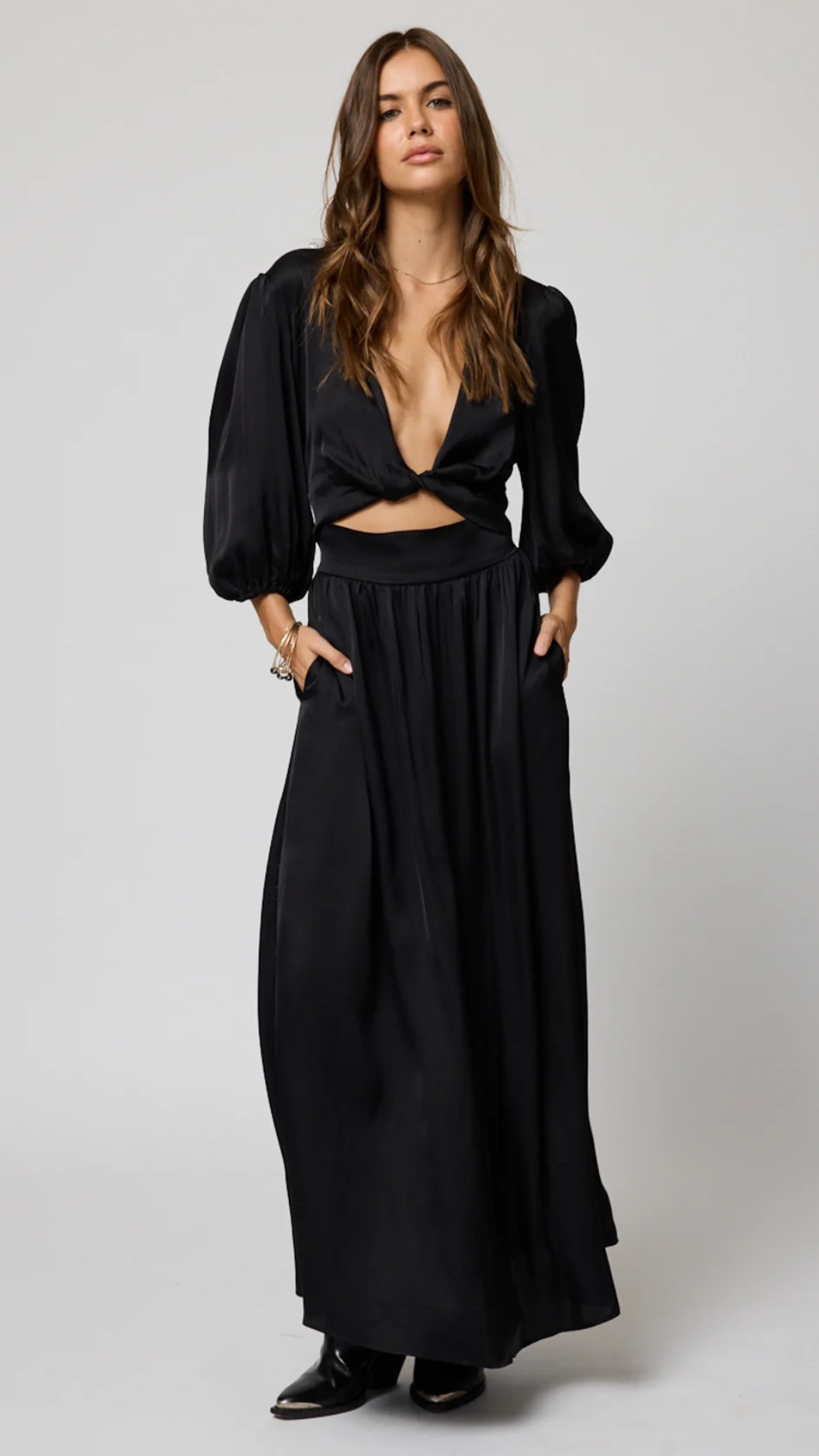 Silky Knot Front Dress