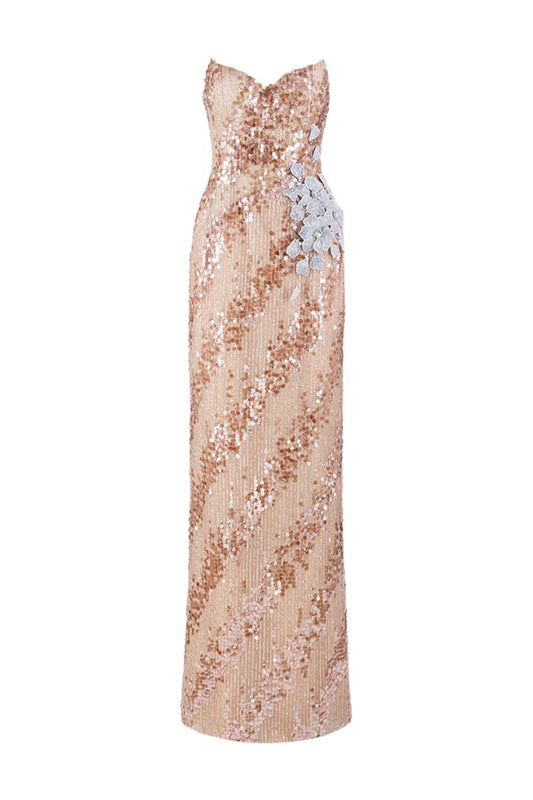 SEQUIN 3D FLOWER DRESS