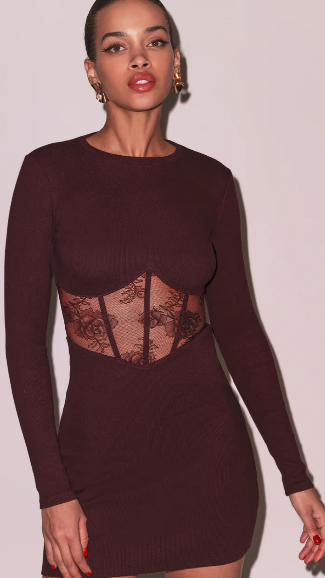 Rib and Bouquet Lace Dress